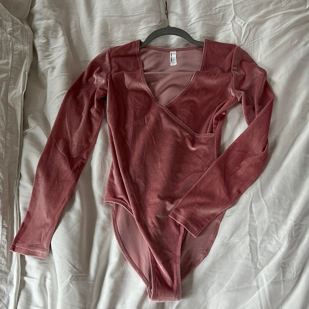 American Apparel Velvet Long Sleeve Bodysuit